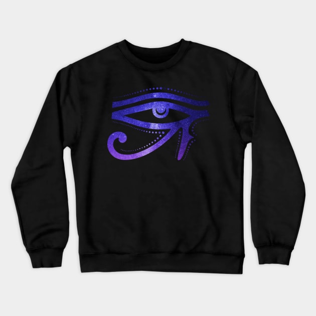 Cosmic Eye Of RA Egyptian Hieroglyph Crewneck Sweatshirt by Foxxy Merch